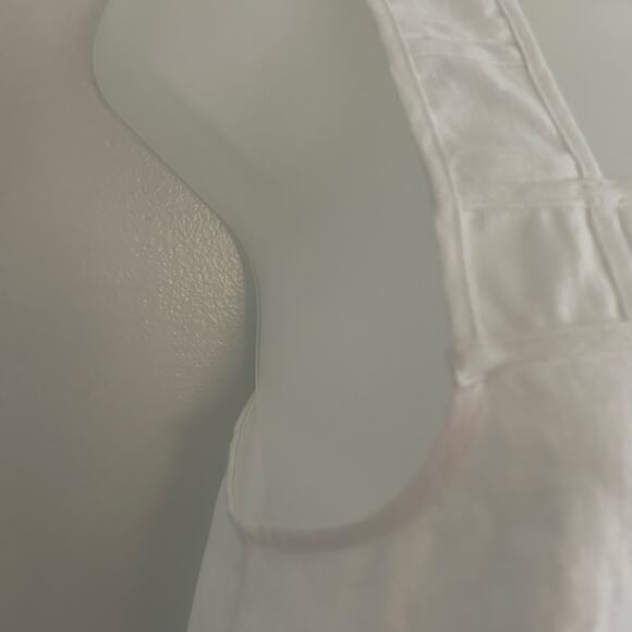 Madewell Women's Embroidered Tank Dress Linen White Square Neck Size 00 NEW Flaw - Picture 5 of 11